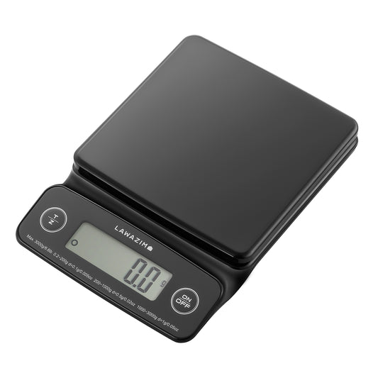 Square Kitchen Scale - Black, Electronic Digital Food Scale with 3kg/6.6lb Capacity, 0.1g Precision, 66x20mm LCD Screen, Auto-Off and Low Power & Overload Indicators