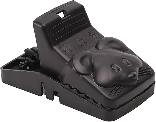 Mouse and Rat Trap - Mousy Shape - Black - Reusable Strong Snap Trap with High Sensitivity Pedal - Ideal for Homes, Kitchens, Garages, and Gardens