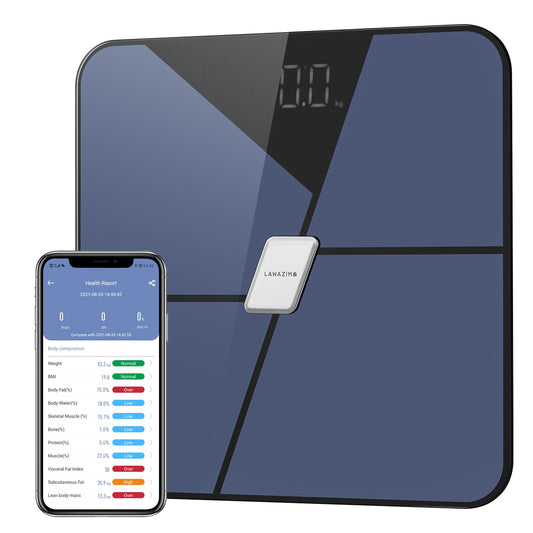Digital Personal Scale with Bluetooth - 30.2x30.2x2.8cm - Smart Body Fat Scale for Home Fitness Tracking