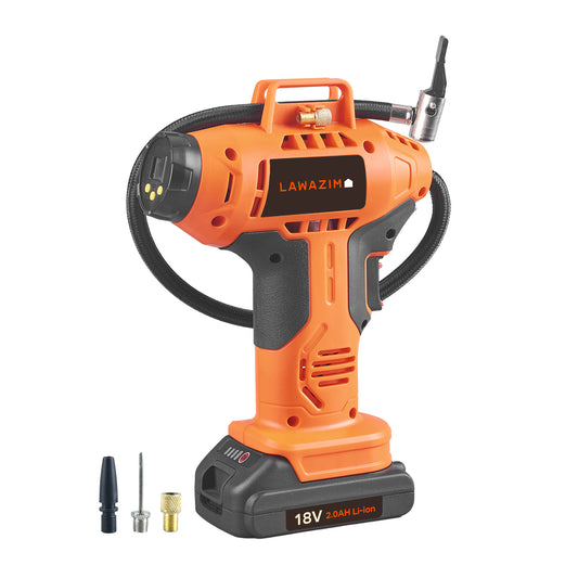 Heavy Duty Cordless Tire Inflator with Digital Gauge 12V AC 18V, Air Compressor with Auto Shut-Off and 160 PSI