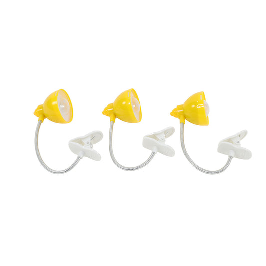Multifunction Clip LED Light 3 Piece Yellow White - Flexible Gooseneck Clip-On Lamp for Directional Uses