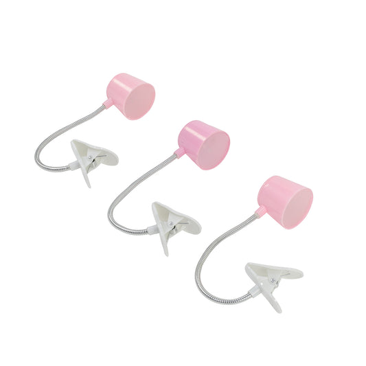 3-Piece Multifunction Clip LED Light - Flexible Neck Clip-On Lamp with Adjustable Positioning and Compact Light Head for Reading, Desk, Bedside and Portable Use