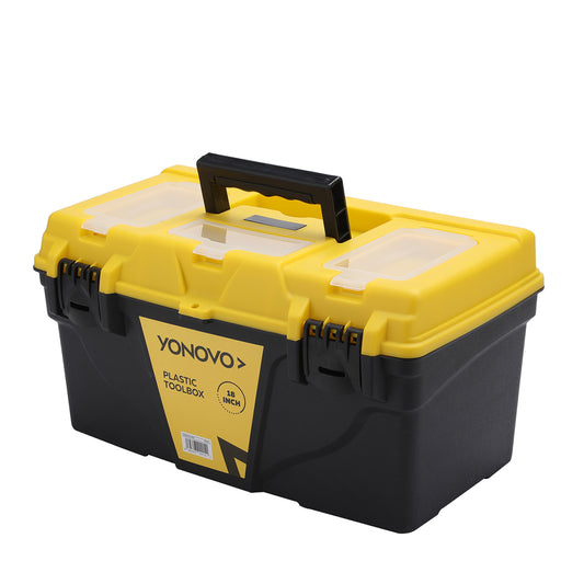 Plastic Toolbox - 18inch - Tool Storage Box for Home, Automotive, DIY, and Workshop Storage