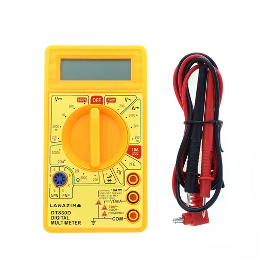 Digital Multimeter - Handheld Tester with Large LCD Display, AC/DC Voltage - Ideal for Electronics, Automotive, Household, and Lab Use