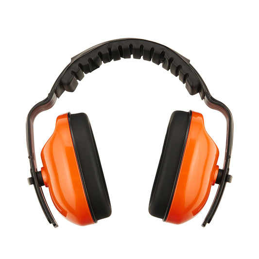 Earflap-Orange- Noise Reduction Headphones with Soft Cushions, over-ear padded headband - Hearing Protection for Shooting Range Construction Lawn Mowing Industrial, & Outdoor Activities