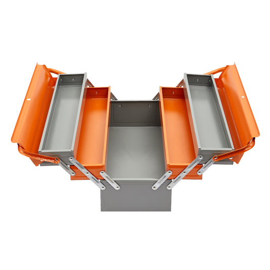 Heavy Duty Metal Toolbox - 3 Layer 5 Tray Cantilever ToolBox for Mechanics, Electricians, Workshops, and On-Site Repair Use