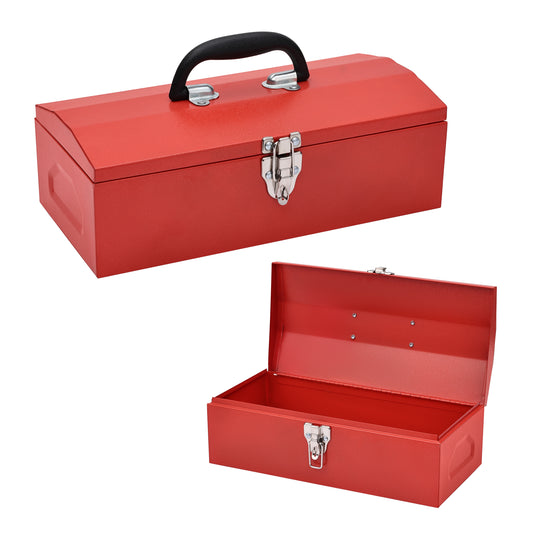 Metal Toolbox 35cm x 17.5cm - Portable Tool Storage Case for Household, Garage, Workshop, and Professional Use