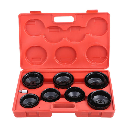 14-Piece Oil Filter Wrench - Black - Cup-Style Steel Wrench Set for Vehicle Maintenance and Oil Filter Removal