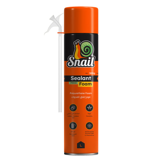 Snail Polyurethane Foam - 750ml Expanding Foam Sealant for Gaps, Cracks, HVAC, Plumbing, and Insulation