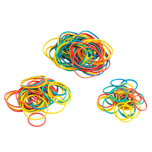 Colorful Rubber Band Set - 25-38-50mm - Strong Elastic Bands for Crafts, Office, School, Packaging, Organizing, DIY Projects, and Everyday Use