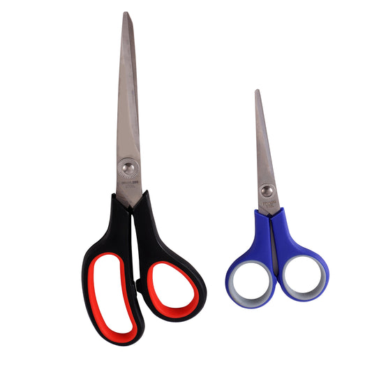 Scissor - 2 Piece 8.5inch and 5.5inch - Multipurpose Household and Office Scissors with Sharp Blades - for Paper, Fabric, and Craft Cutting