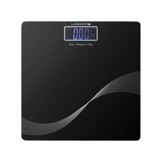 Glass Body Scale - Polychromatic Pattern - Digital Weight Scale Up to 180kg/400lbs for Home Gym and Daily Use