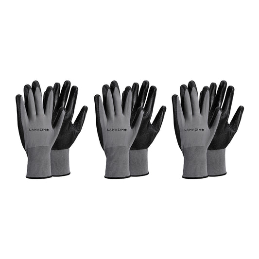 قفازات عمل قطنية - 3 أزواج - قبضة مطاطية مانعة للانزلاق للبستنة والإصلاحات والبناء والمشاريع المنزلية. قفازات عمل قطنية - 3 أزواج - قبضة مطاطية مانعة للانزلاق للبستنة والإصلاحات والبناء والمشاريع المنزلية.