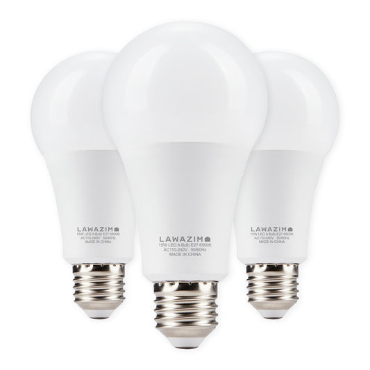 لمبة LED 15 وات A70 E27 - عبوة من 3 قطع - مصابيح موفرة للطاقة تعادل 80 وات غير قابلة للتعتيم لإضاءة المنزل والمطبخ وغرفة النوم