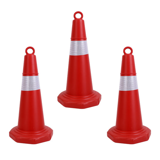 Traffic Cone - 3 Piece 66cm - Stackable Safety Cones for Road Safety, Construction, and Emergency Use