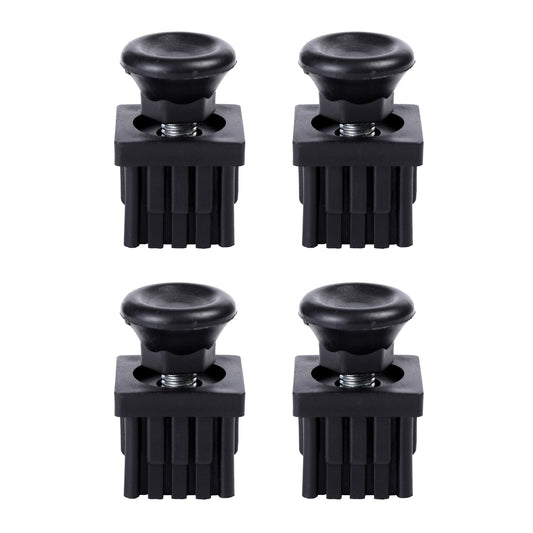 Adjustable Feet Square Tube Inserts with M12 Rod - 4 Piece 40x40mm - Adjustable Furniture Levelers for Tables, Machine Bases, and Fitness Equipment