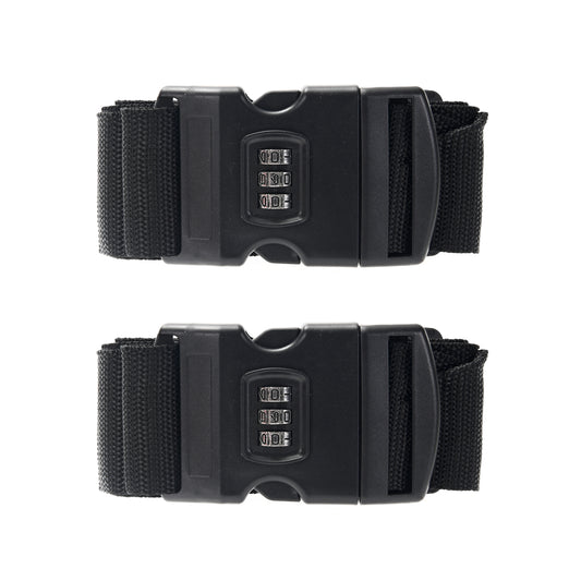 Luggage Strap with Combination Lock -180×5cm 2 Piece- Adjustable Travel Belt for Suitcases, TSA Approved, 3-Dial Combination, Quick-Release Buckle for Travel, Checked Baggage, Carry-On Luggage