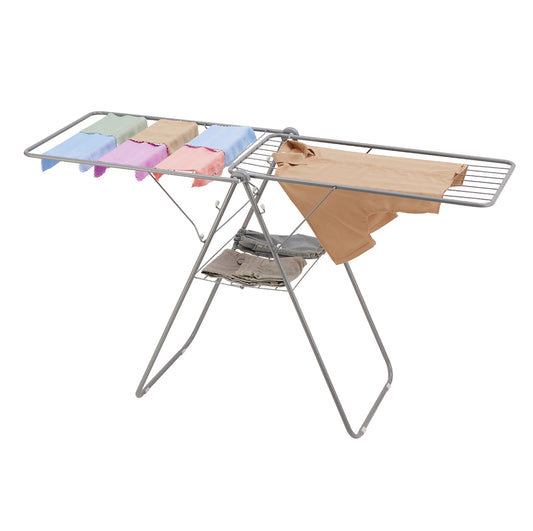 Clothes Drying Racks - 176x58x100cm - 2 Tier Foldable Clothes Drying Rack with Rust-Resistant Steel Frame and Adjustable Wings - Ideal for Air Drying Indoors, on Balconies, or in Laundry Rooms