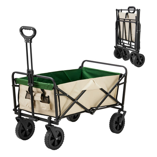 Foldable Garden Cart 94x45x100cm - Supports Max 100kg - Folding Utility Wagon for Garden, Shopping, & Outdoor Sports