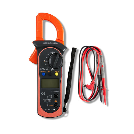 Digital Clamp Meter - Multimeter for AC/DC Voltage, Current, Resistance, Continuity Testing with LCD Display - Ideal for Electrical Troubleshooting