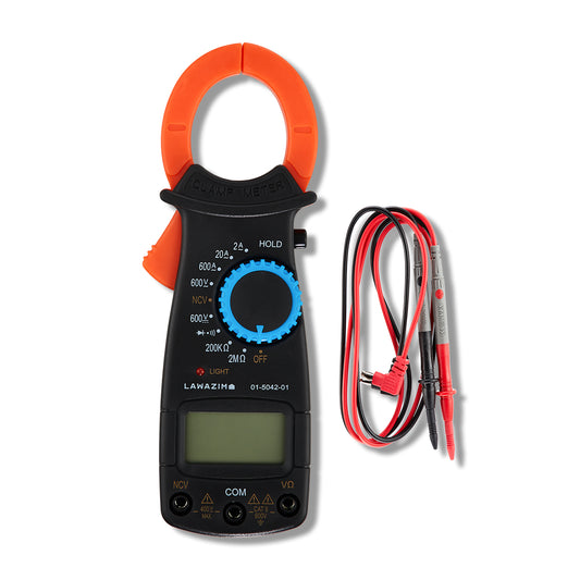Digital Clamp Meter - AC/DC Voltage, AC Current, Resistance, Continuity and NCV Tester with LCD Display - Ideal for Electrical, Automotive, and Household Use