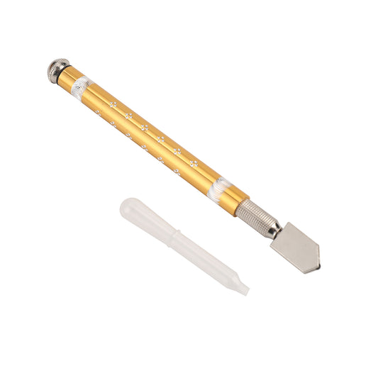 Glass Cutter - Gold - Manual Glass Cutter for Glass, Mirror, Tile Cutting, DIY Crafts, Home Improvement