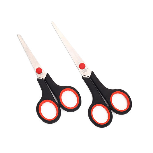 Scissors Set - 2 Piece 5inch and 7inch - Stainless Steel Multipurpose Scissors with Soft Grip Handles - for Home, Office, School, and Craft Use