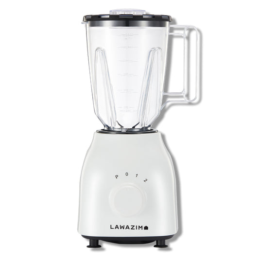 Electric Blender 400W 1.5L, White - 2-in-1 Blender & Grinder for Smoothies, Coffee, Spices, and Sauces