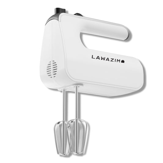 Hand Mixer 200W White - Electric Handheld Kitchen Mixer for Whipping Cream, Mixing Batter, Kneading Dough, and Beating Eggs