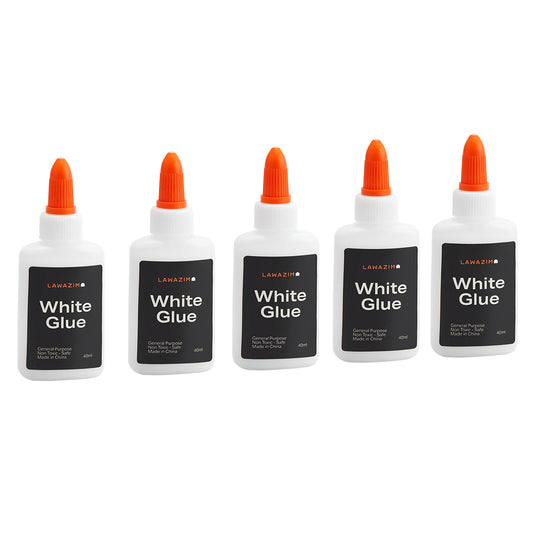 Craft Glue - 5 Piece White - Non-Toxic Multipurpose Glue Set - for Paper, Wood, Fabric, Crafts, and DIY Projects