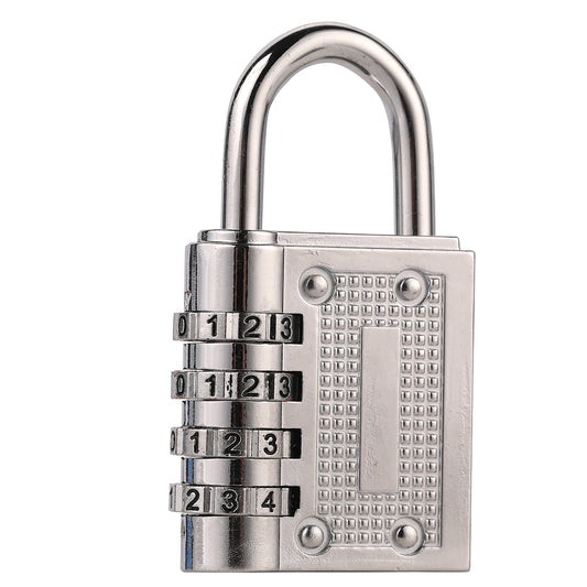 4 Digit Code Padlock - 30mm Resettable Combination Lock with Long Shackle for Lockers, Luggage, Cabinets, Toolboxes, and Outdoor Security