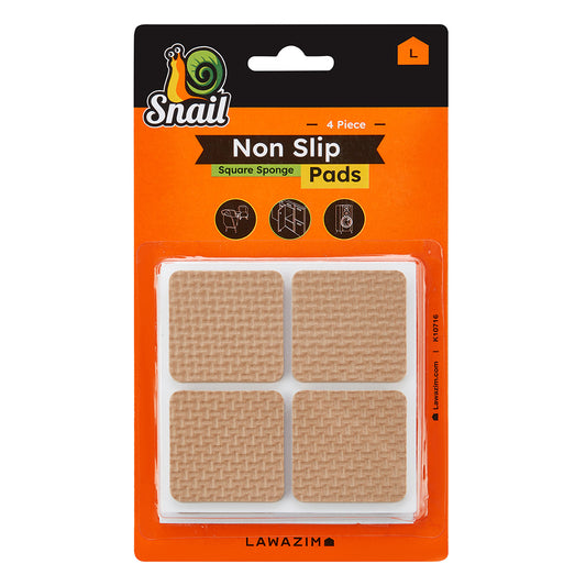 Snail Furniture Non-Slip Pads Set - 16 Piece Sponge Square Cushion Pads with Adhesive Backing - Floor Protectors for Chairs, Tables, and Sofas