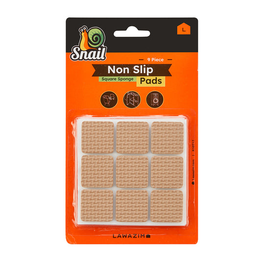 Snail Furniture Non-Slip Pads Set - 27 Piece Sponge Square Cushion Pads with Adhesive Backing - Floor Protectors for Chairs, Tables, and Sofas