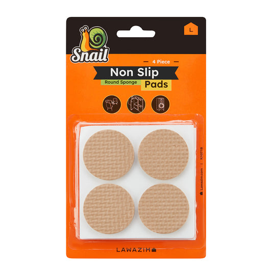Snail Furniture Non-Slip Pads Set - 16 Piece Sponge Round  Cushion Pads with Adhesive Backing - Floor Protectors for Chairs, Tables, and Sofas