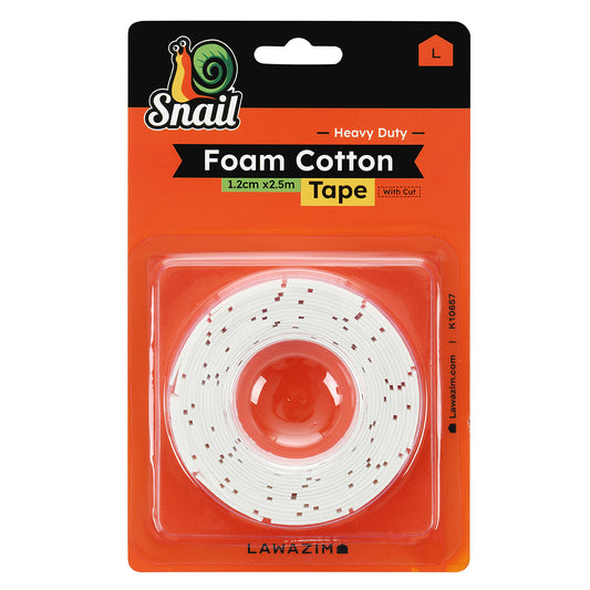 Snail Strong Foam Cotton Double Face Adhesive with Cut - Heavy Duty Mounting Tape with Pre-Cut Squares for Wall, Frame, Craft, DIY, and Indoor Use
