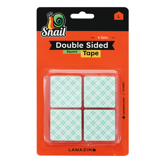 Snail Foam Double-Sided Tape - 16-Piece Square Green - Pre-Cut Adhesive Mounting Strips for Walls, Doors, Cabinets, Pictures, Electronics, and DIY Use