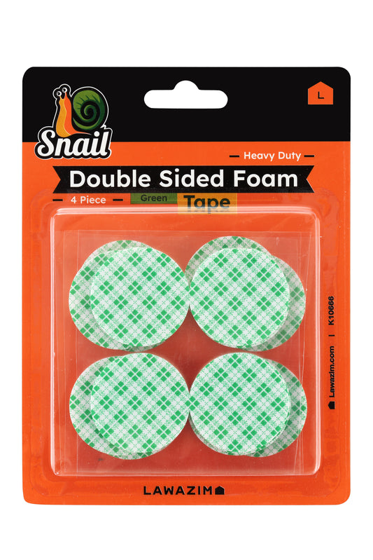 Snail Foam Double-Sided Tape - Green Round 16-Piece - Pre-Cut Adhesive Mounting Strips for Walls, Doors, Cabinets, Pictures, Electronics, and DIY Use