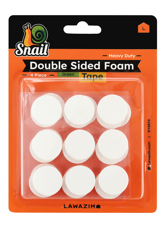 Snail Foam Double Sided Tape - White 18 Piece - Pre-Cut Adhesive Mounting Pads for Walls, Doors, Furniture, Mirrors, and DIY Projects