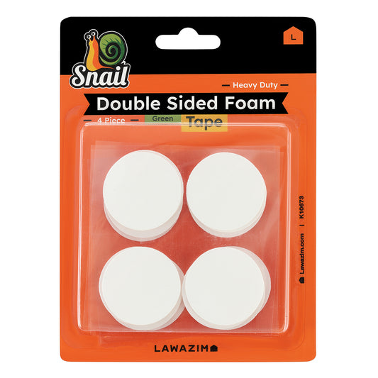 Snail Foam Double Sided Tape - White 16 Piece - Pre-Cut Adhesive Mounting Pads for Walls, Doors, Furniture, Mirrors, and DIY Projects