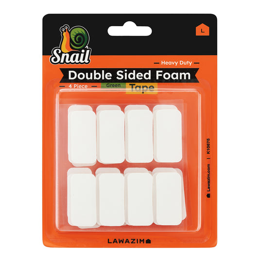 Snail Foam Double Sided Tape - White 32 Piece - Pre-Cut Adhesive Mounting Pads for Walls, Doors, Furniture, Mirrors, and DIY Projects