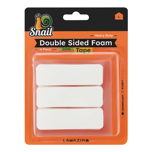 Snail Foam Double Sided Tape - White 12 Piece - Pre-Cut Adhesive Mounting Pads for Walls, Doors, Furniture, Mirrors, and DIY Projects