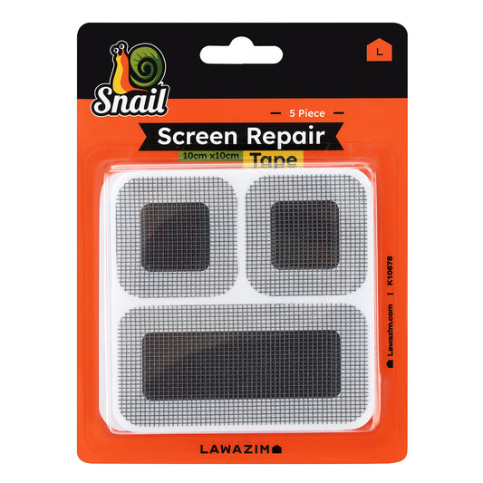 Snail Window Screen Repair Tape - 15 Piece 10x10cm - Self-Adhesive Mesh Patches for DIY Repairs on Windows, Doors, and Patios
