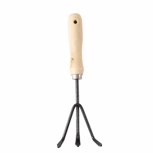 Garden Hand Fork with Wood Handle - 3 Prong Cultivator Tool for Digging, Loosening Soil, Weeding, and Planting in Gardens, Pots, and Outdoor Beds