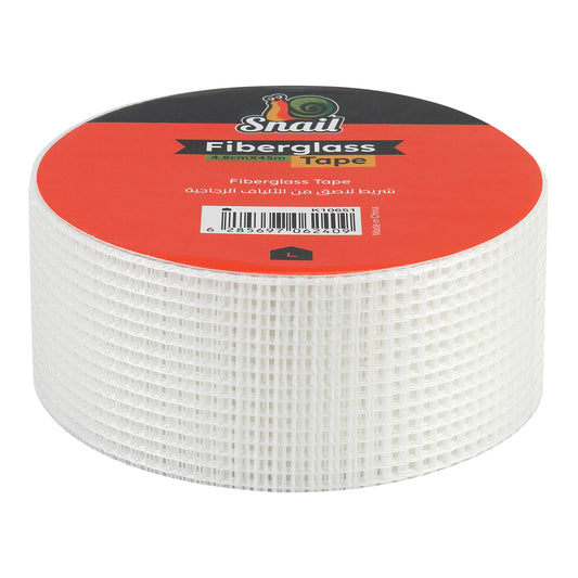 Snail Fiberglass Tape - 4.8cm x 4.5m - Self-Adhesive Drywall Joint Repair Tape - for Crack Sealing, Construction, and Home Improvement