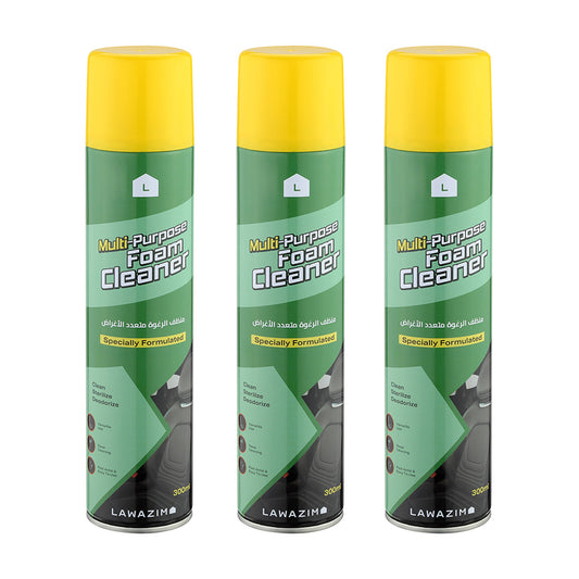 مجموعة بخاخ منظف رغوي متعدد الاستخدامات - 3 قطع - لداخل السيارة والأحواض والمغاسل وأسـطح المطبخ