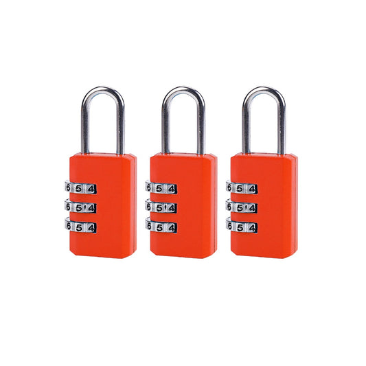 3-Piece Combination Padlock - 21mm - Keyless 3-Digit Combination Locks with Number Dials, Compact Design and Secure Locking for Luggage, Backpacks, Lockers, Gym Bags and Travel Accessories