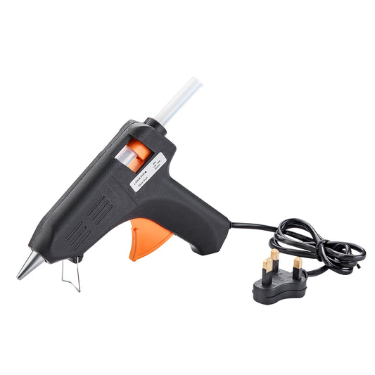 Glue Gun - 60W Black - Hot Melt Glue Gun with BS Plug, Fast Heating, and Precision Nozzle - Ideal for Crafts, DIY, and Repairs