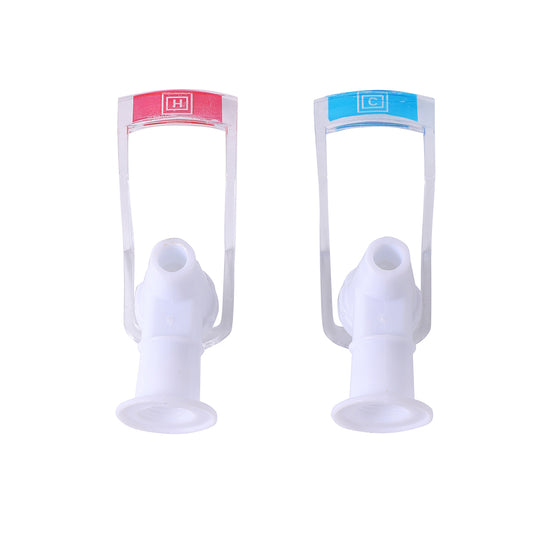 Water Dispenser Tap Set - 2 Piece, Red & Blue - Hot and Cold Replacement Spigot Faucet Set for Home, Office, and School