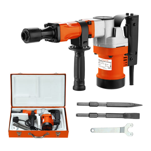 Demolition Hammer with Metal Case - 1300W - Jack Hammer for Concrete, Tile Removal, and Construction Work