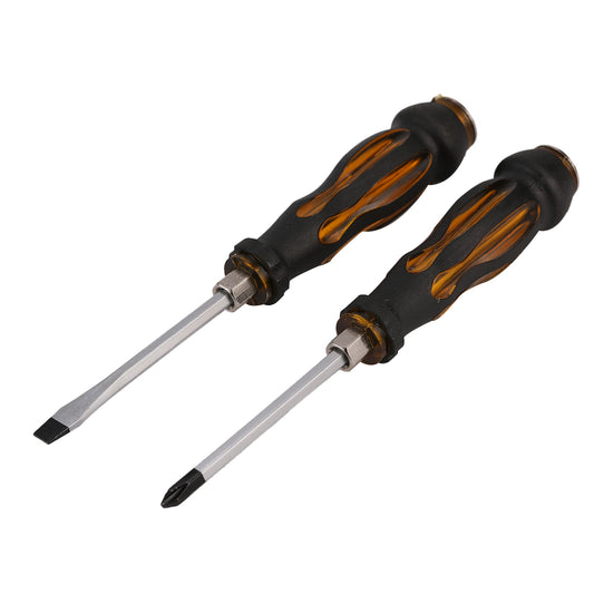 Screwdriver Set 2 Piece - Heavy-Duty Phillips and Flathead Screwdrivers for DIY, Home Repairs, Maintenance, and Workshop Use